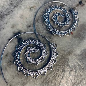 Spiral floral earrings